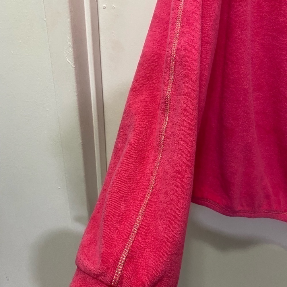 Boston Proper Terry Cloth Hot Pink Pull Over Sweater - Picture 3 of 9